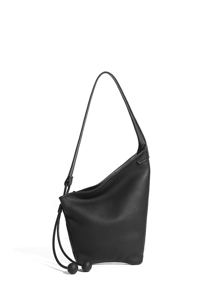 Asymmetrical Horn-Shaped Bucket Bag