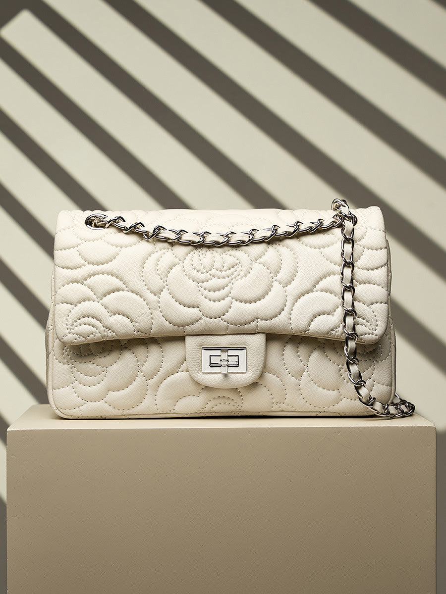 Camellia Quilted Chain Shoulder Bag