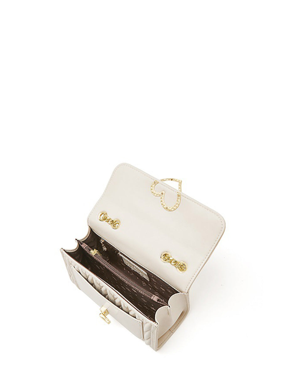 Heart Lock Quilted Chain Shoulder Bag