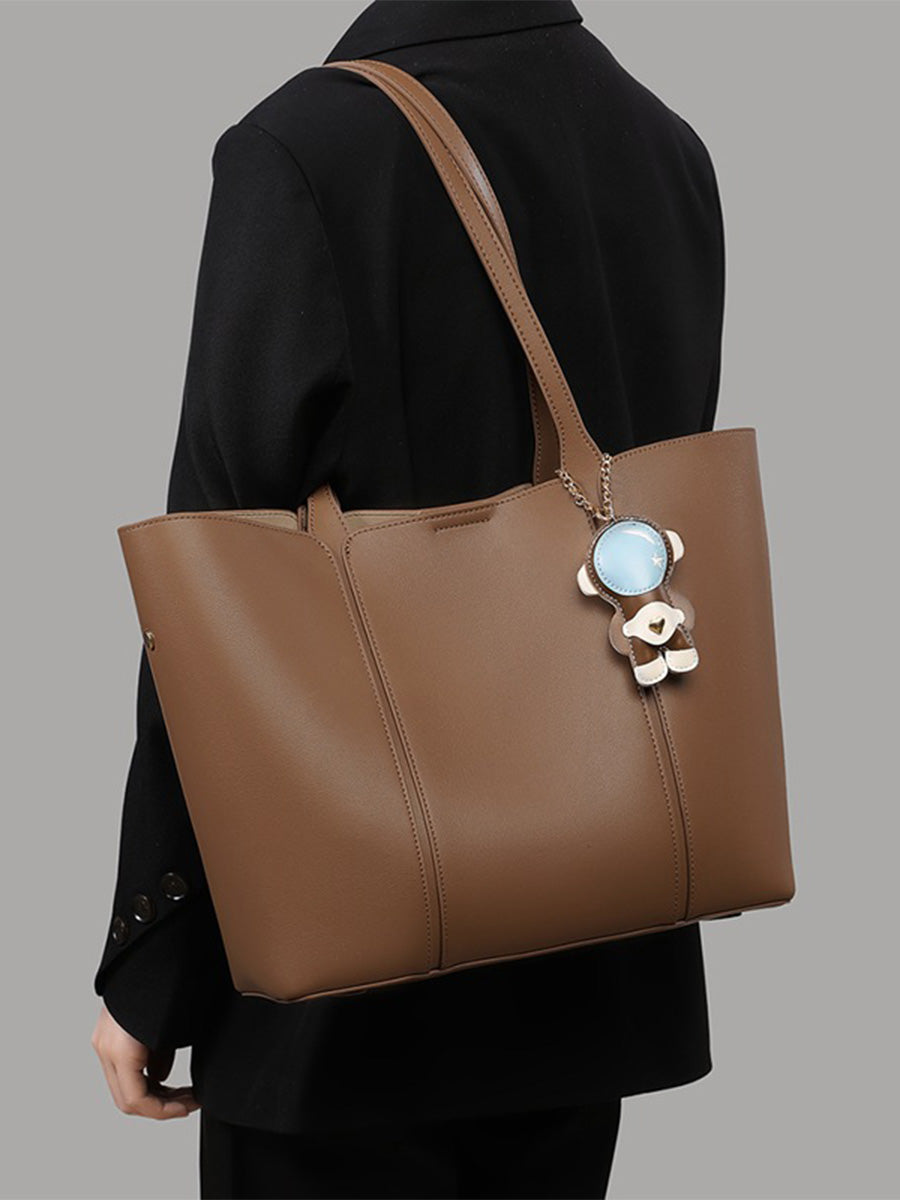 Large Leather Commuter Tote