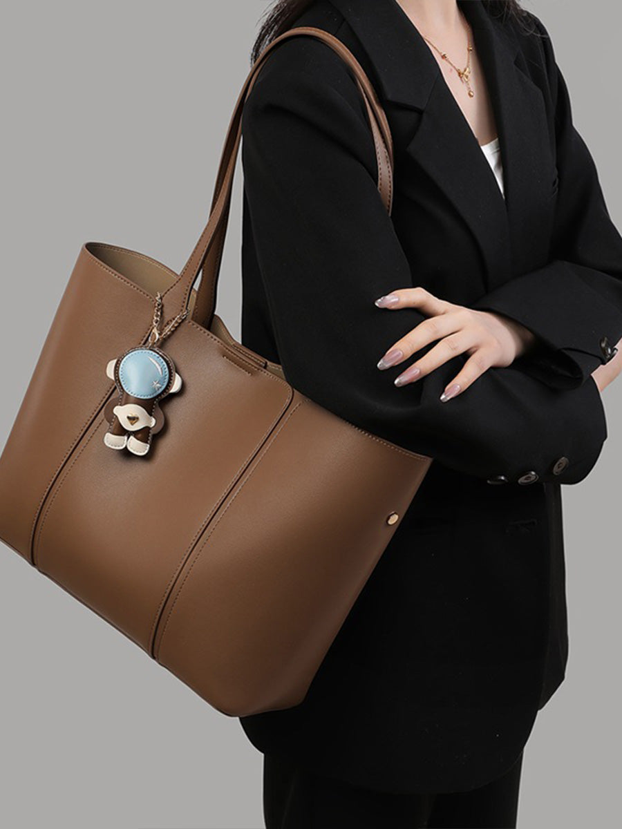 Large Leather Commuter Tote