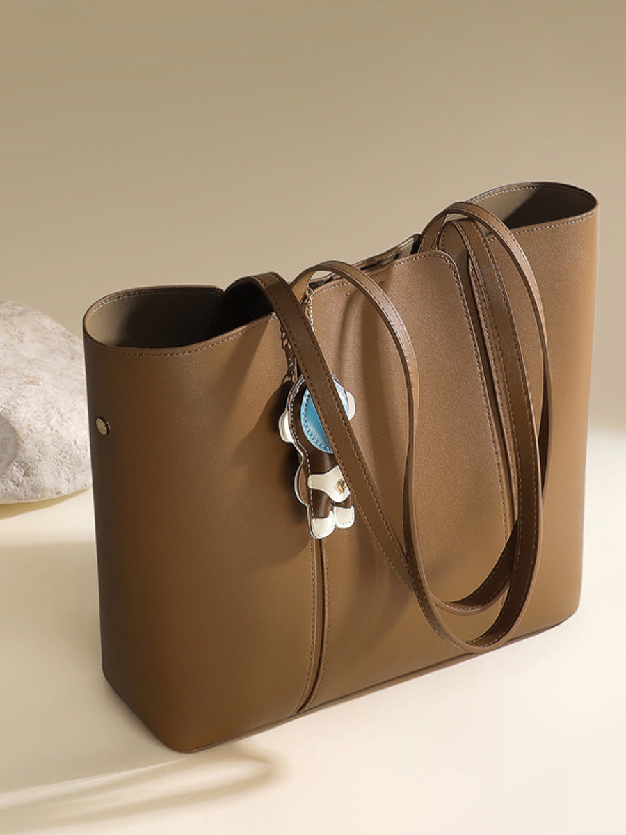 Large Leather Commuter Tote