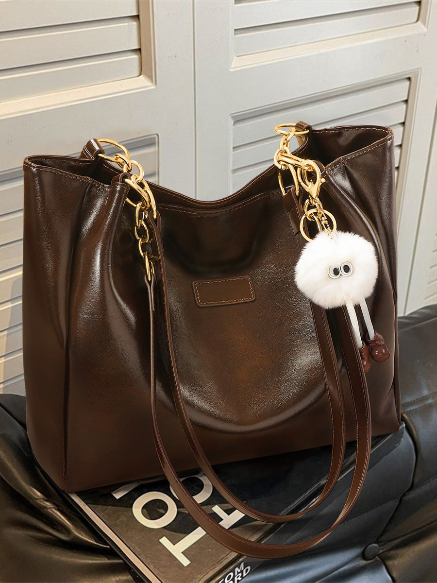 Large Leather Work Tote