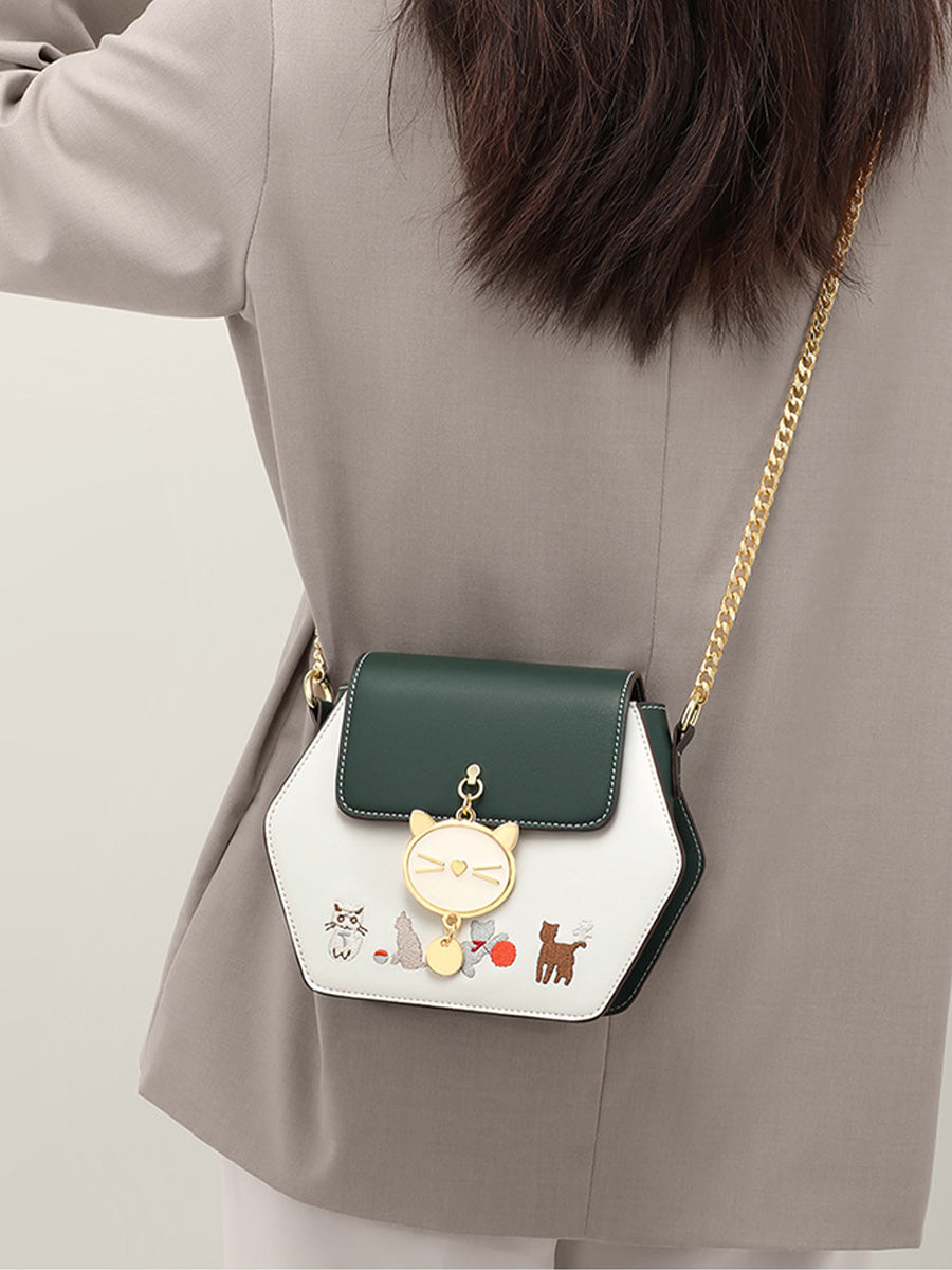 Leather Chain Crossbody Mini Bag