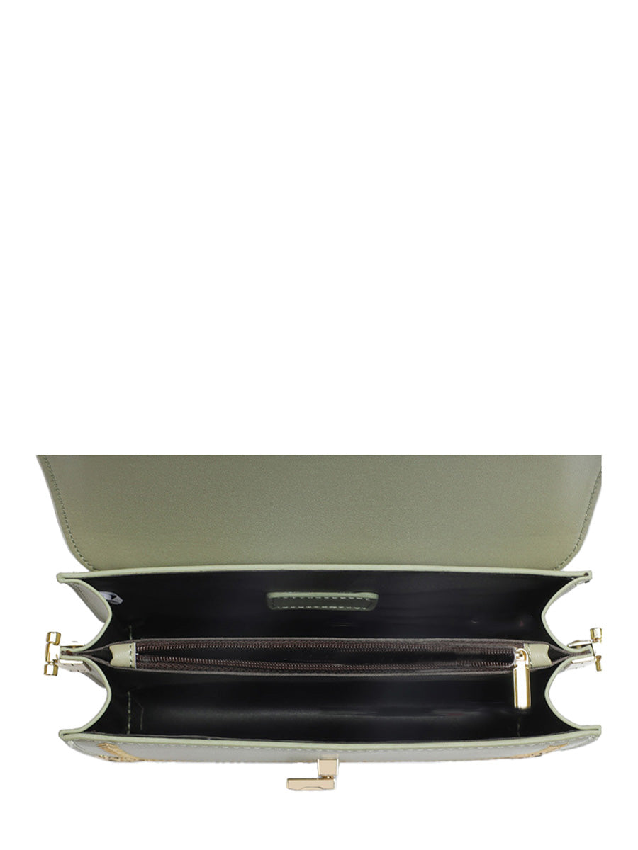 Leather Chain Crossbody Square Bag