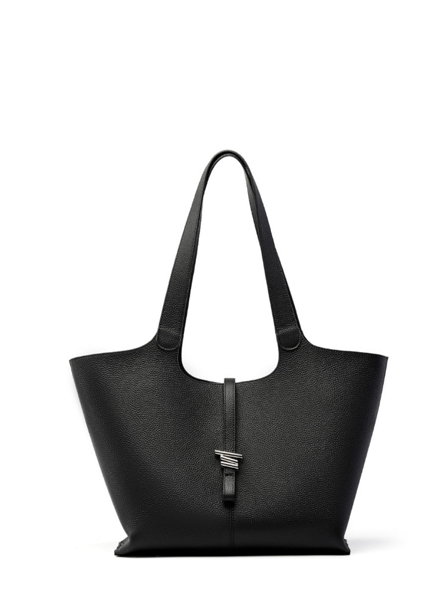 Pebbled Leather Bell Tote