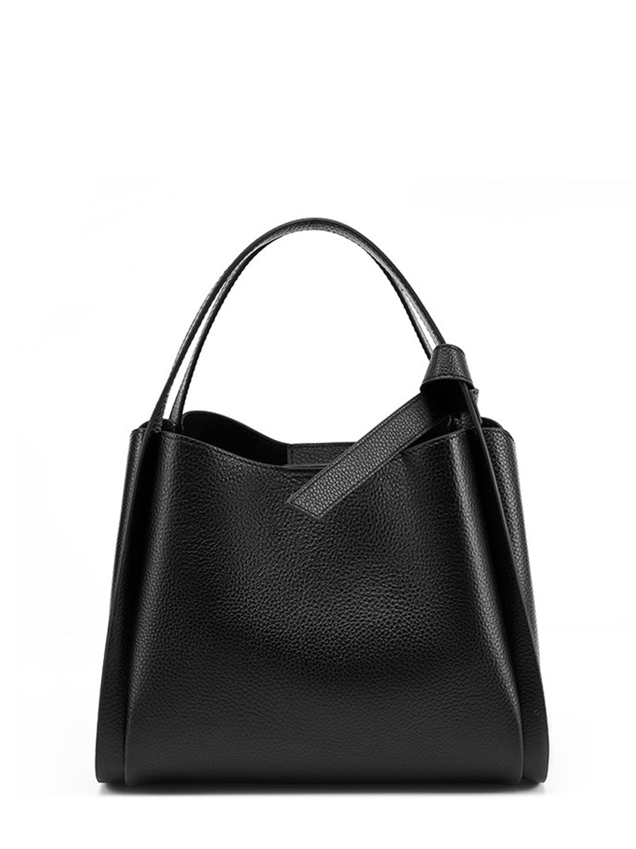 Pebbled Leather Bucket Bag