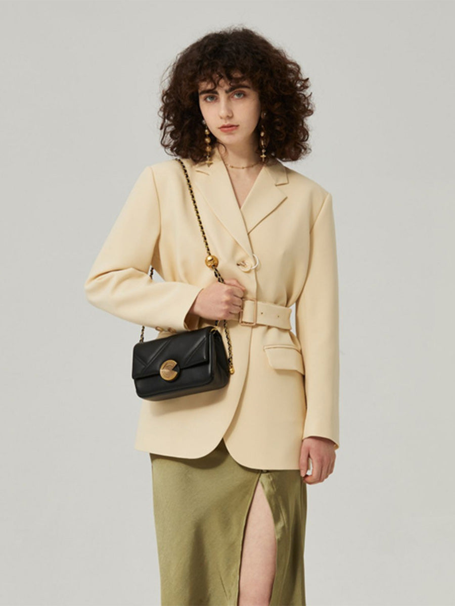Quilted Leather Chain Crossbody