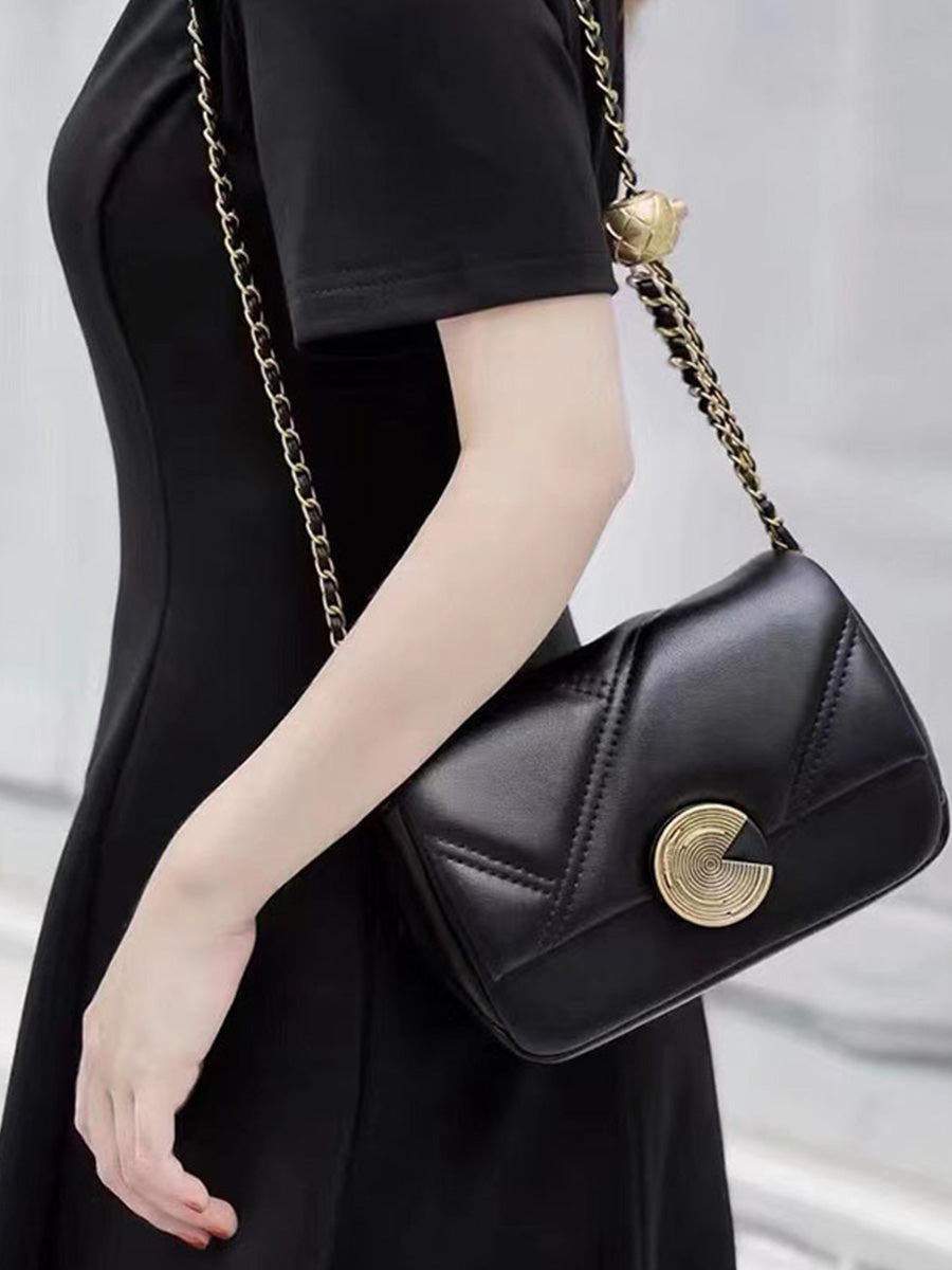 Quilted Leather Chain Crossbody