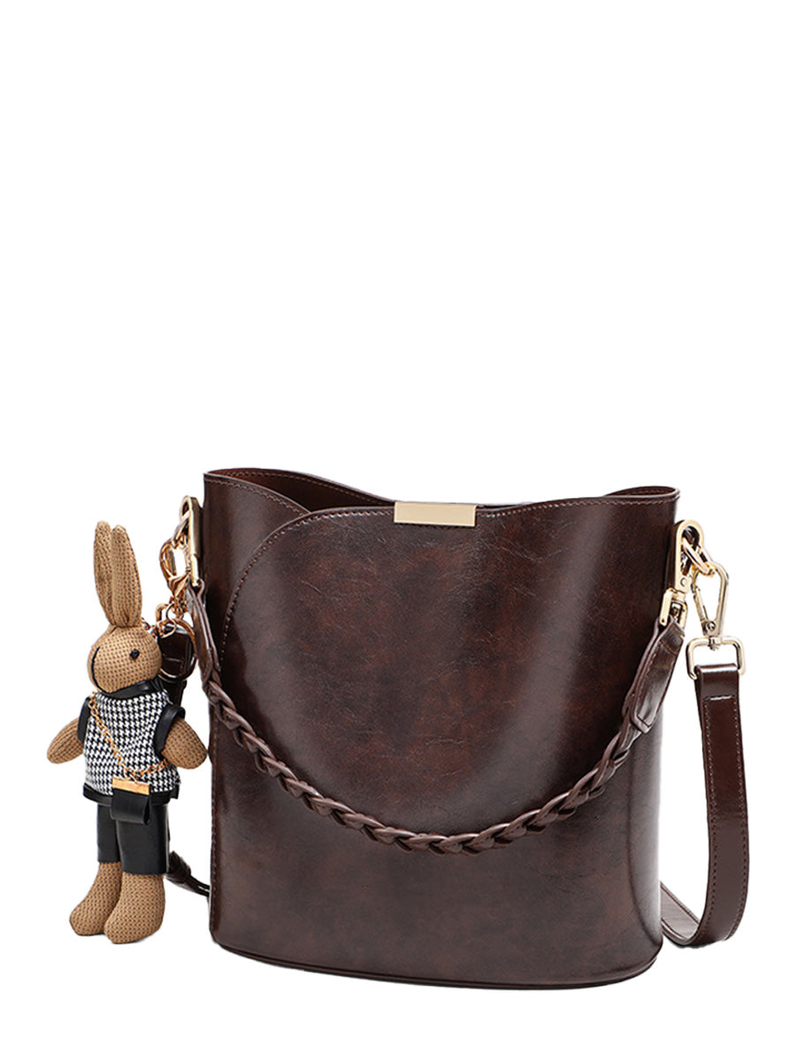 Retro Leather Bucket Bag