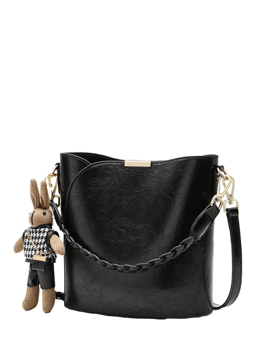 Retro Leather Bucket Bag
