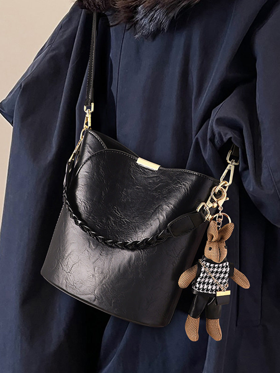 Retro Leather Bucket Bag