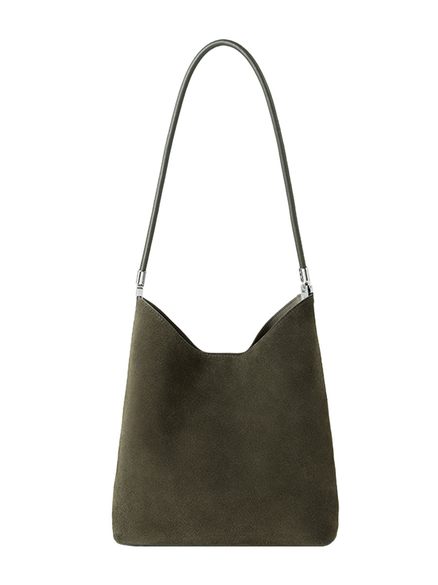 Suede Leather Bucket Bag