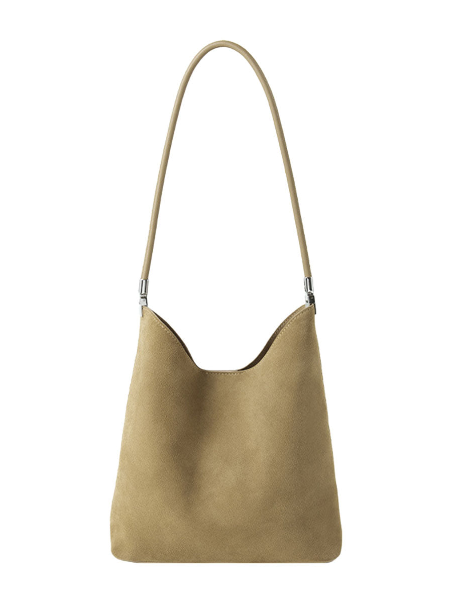 Suede Leather Bucket Bag