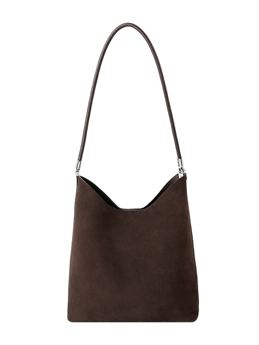 Suede Leather Bucket Bag