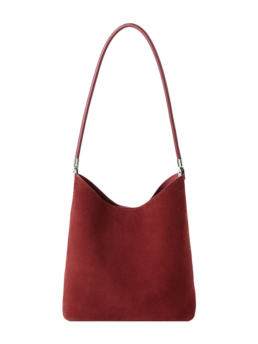 Suede Leather Bucket Bag