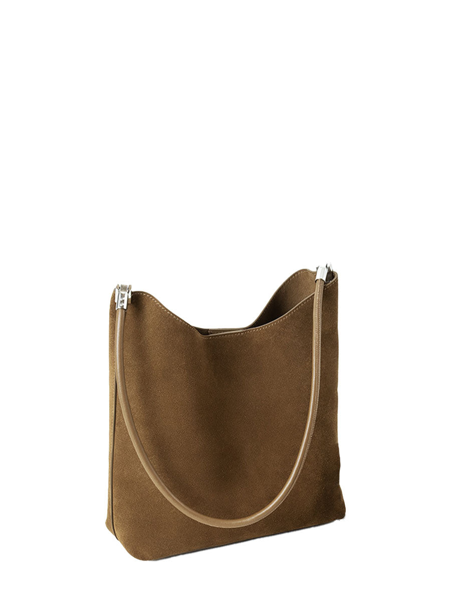 Suede Leather Bucket Bag