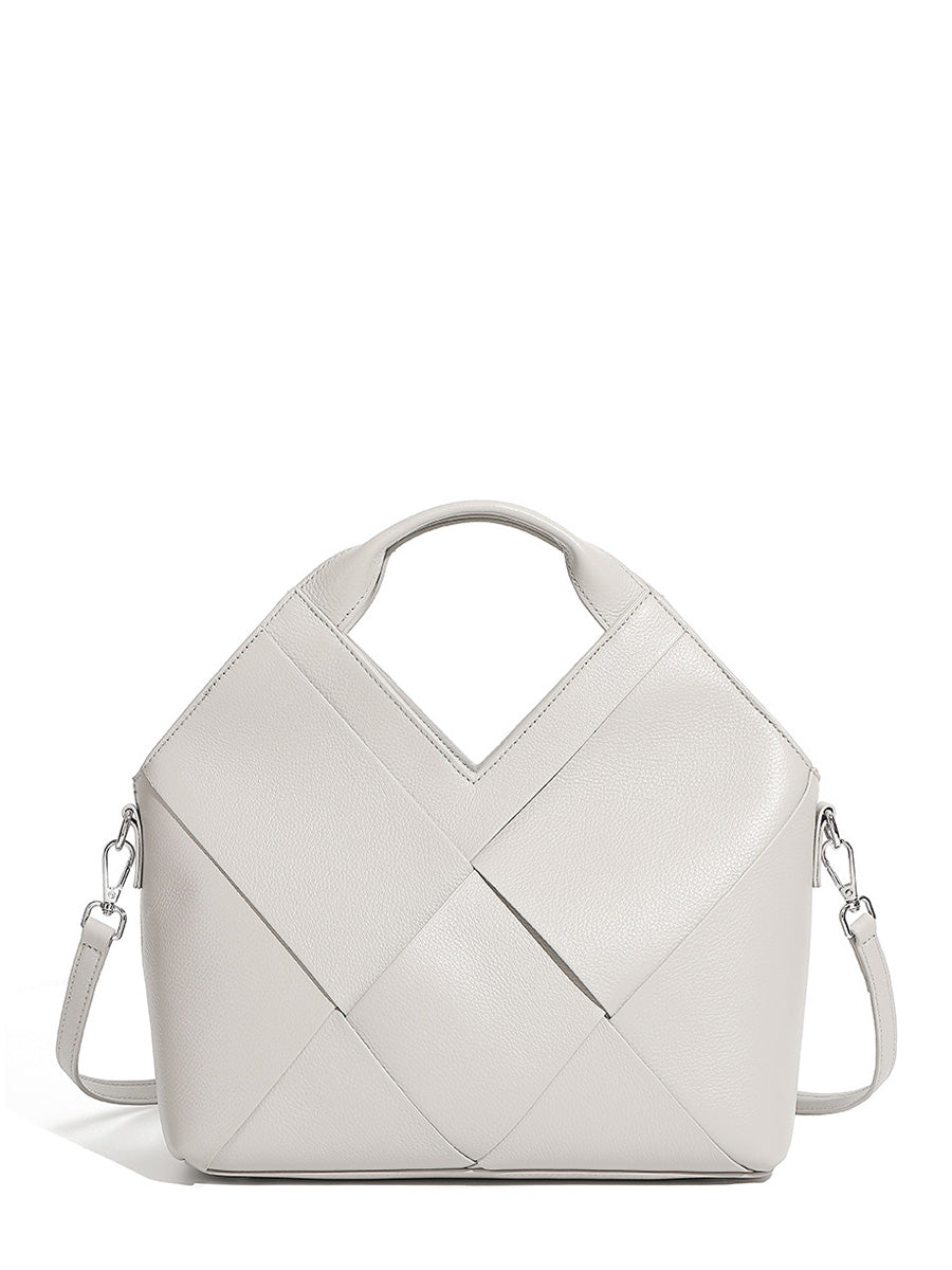 V-Shaped Woven Handbag