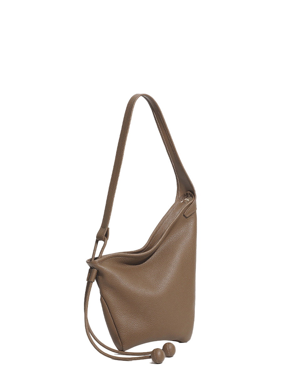 Asymmetrical Horn-Shaped Bucket Bag
