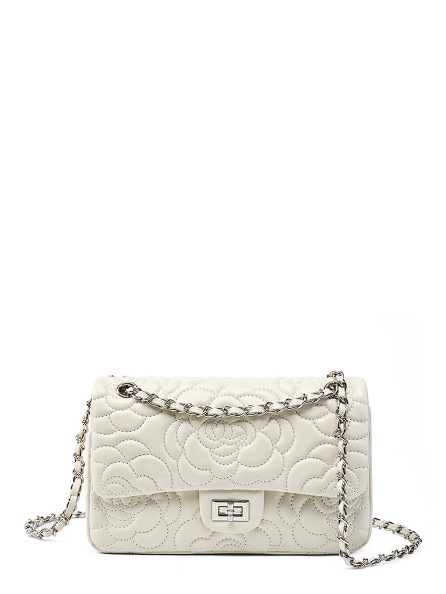 Camellia Quilted Chain Shoulder Bag