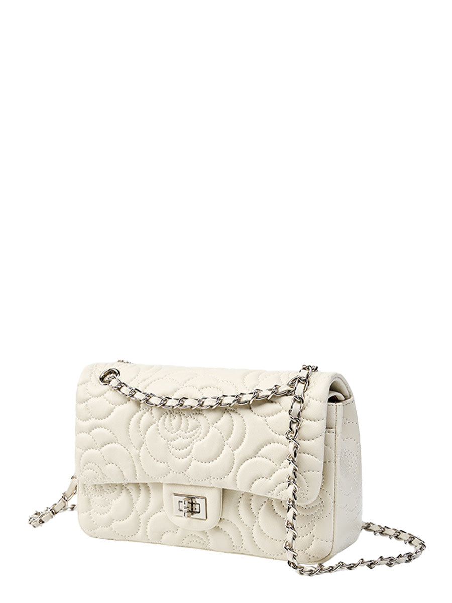Camellia Quilted Chain Shoulder Bag
