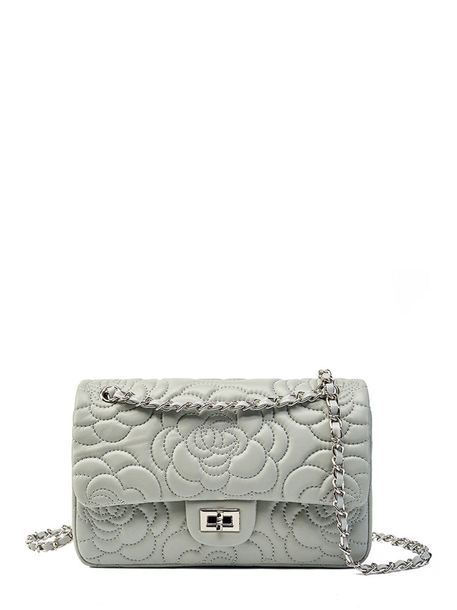 Camellia Quilted Chain Shoulder Bag