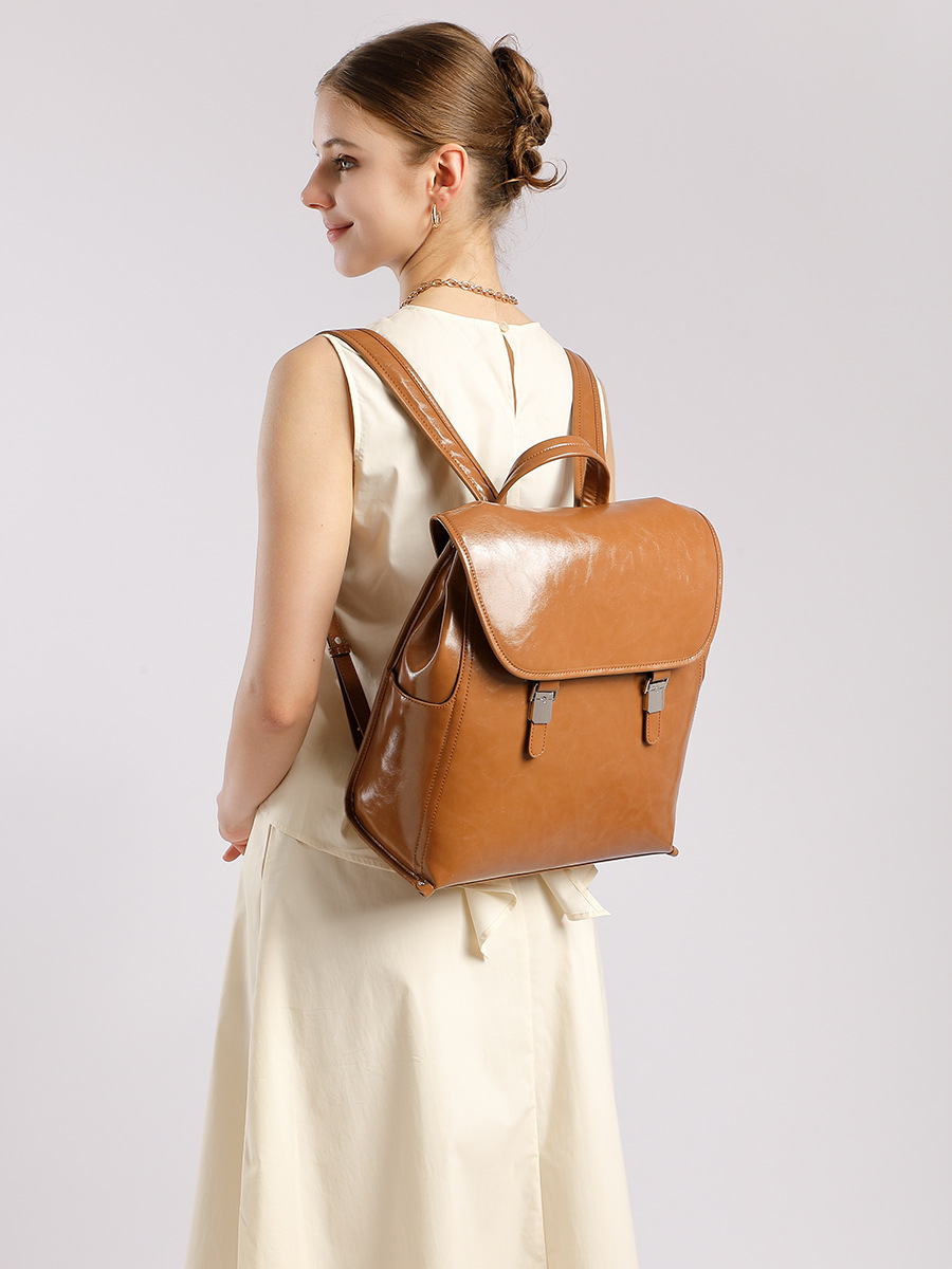 Glossy Flap Travel Backpack
