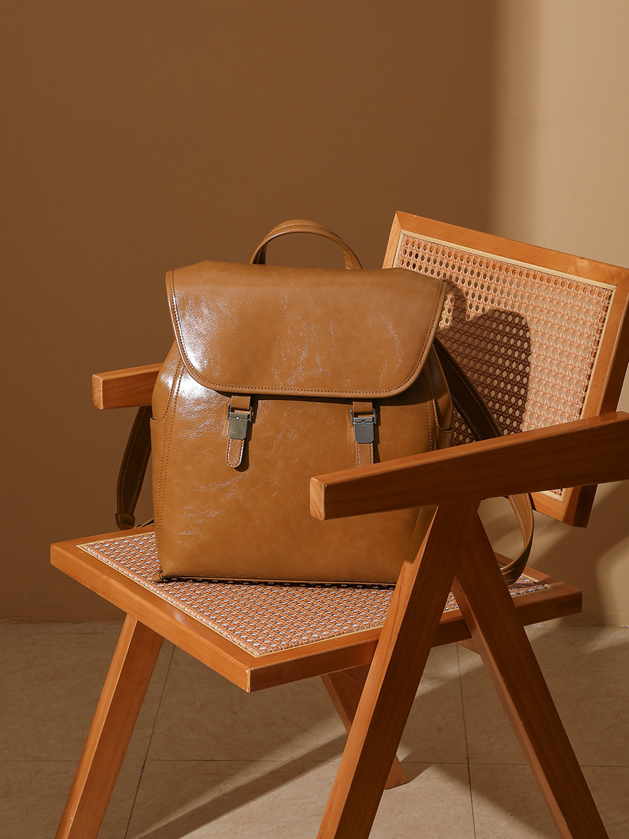 Glossy Flap Travel Backpack