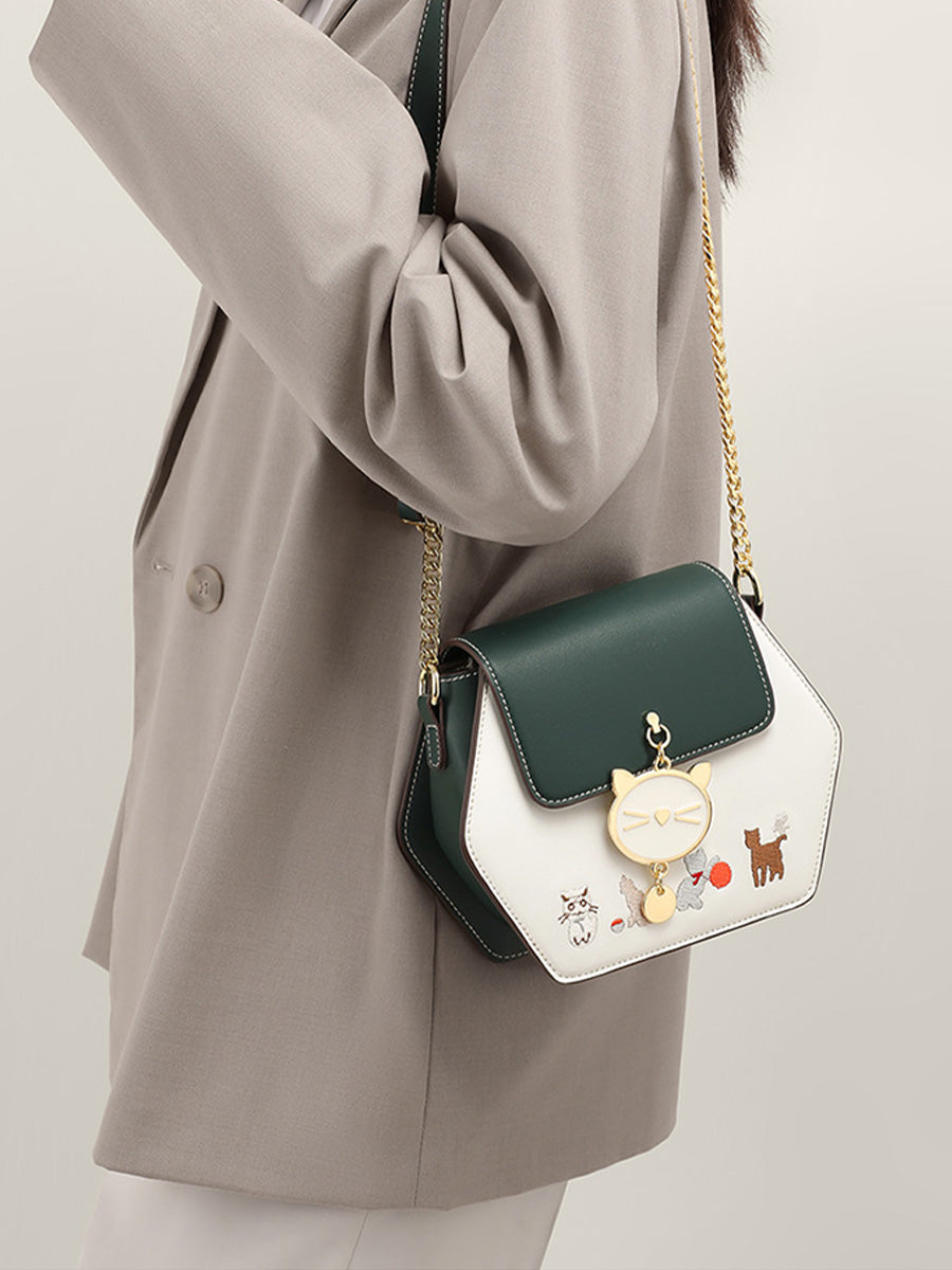 Leather Chain Crossbody Mini Bag