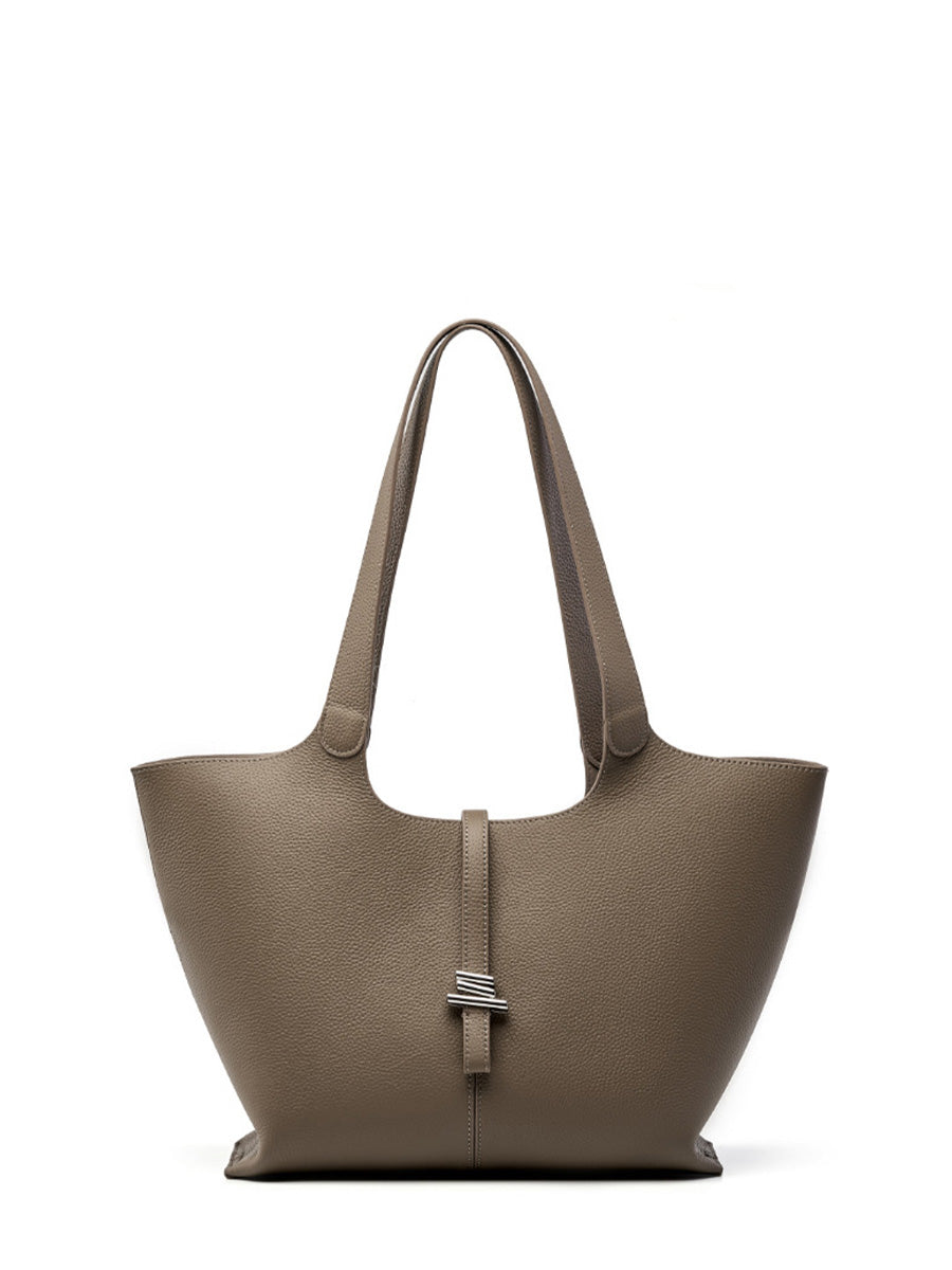 Pebbled Leather Bell Tote