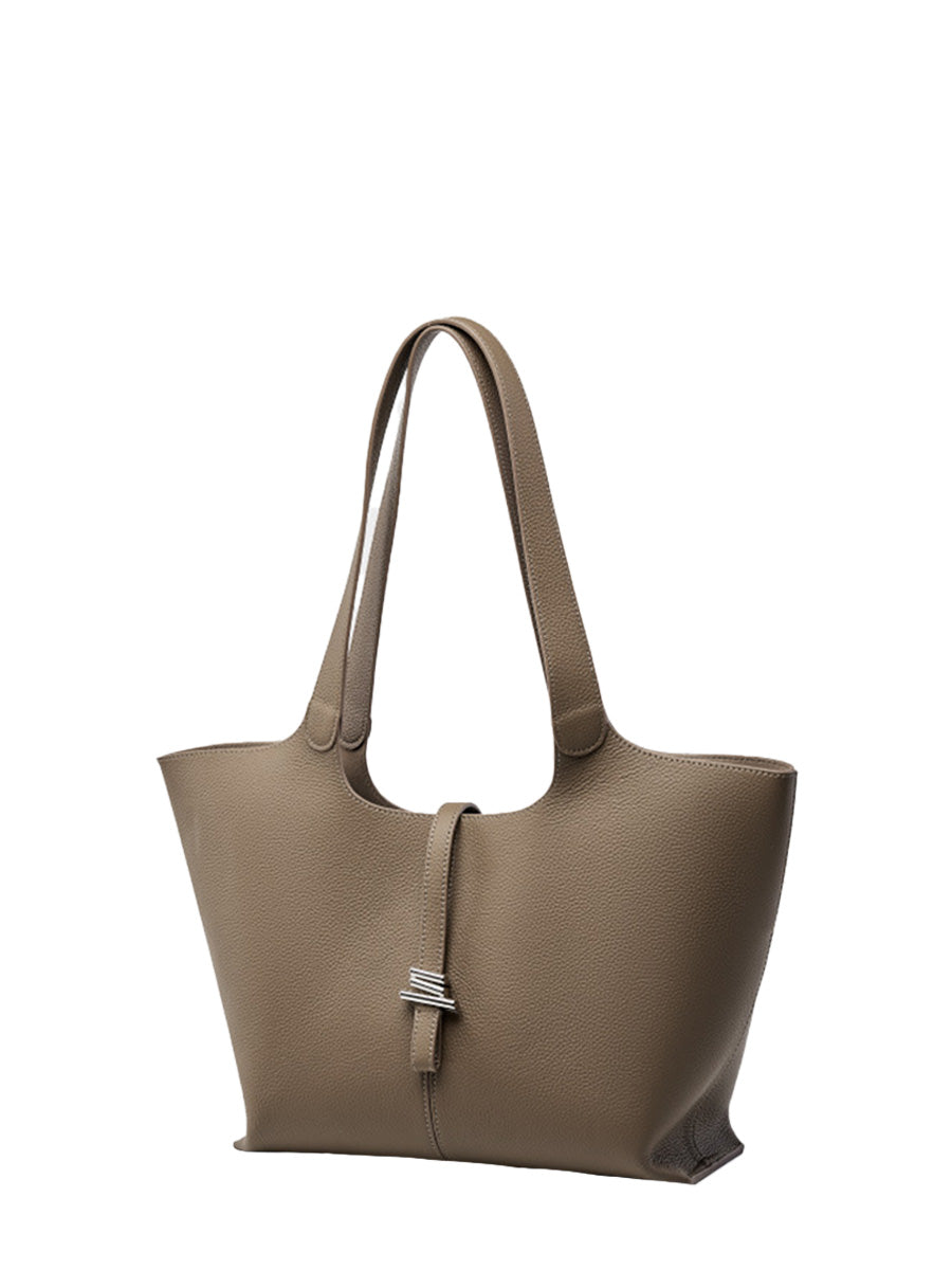 Pebbled Leather Bell Tote