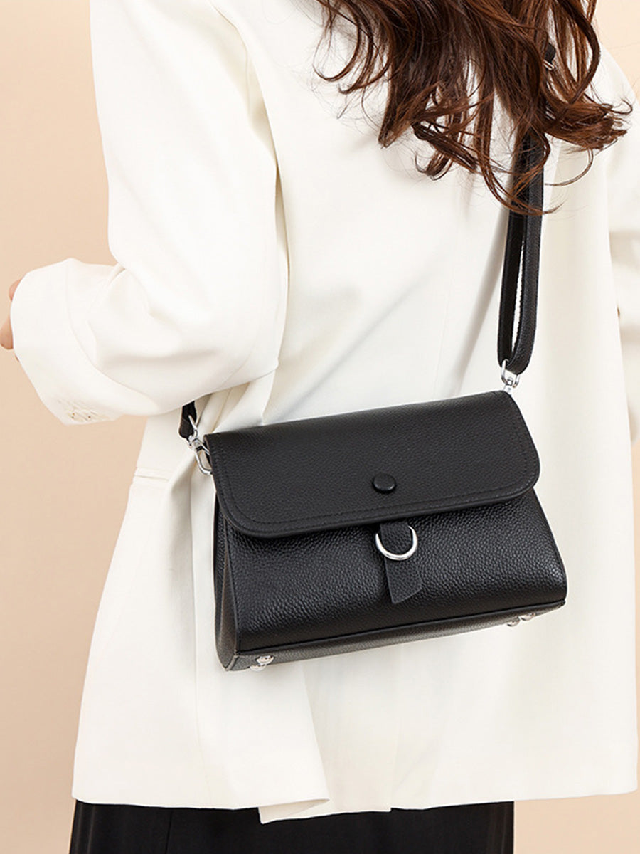 Pebbled Leather Box Crossbody