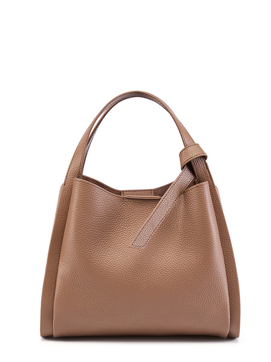 Pebbled Leather Bucket Bag