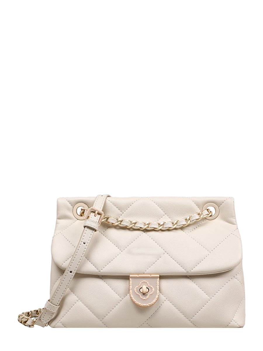 Quilted Turn-Lock Chain Shoulder Bag