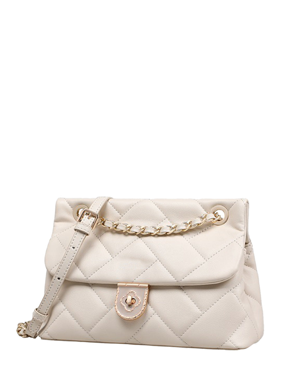 Quilted Turn-Lock Chain Shoulder Bag