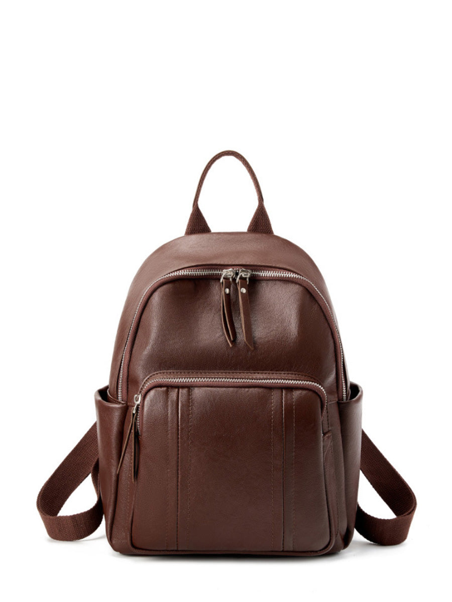 Smooth Leather Structured Backpack