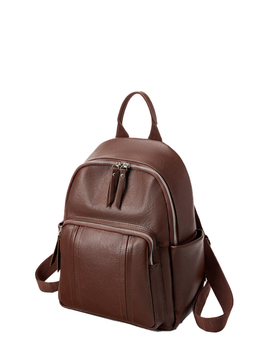 Smooth Leather Structured Backpack