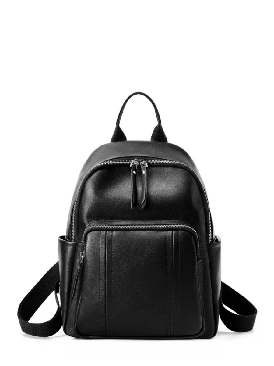 Smooth Leather Structured Backpack