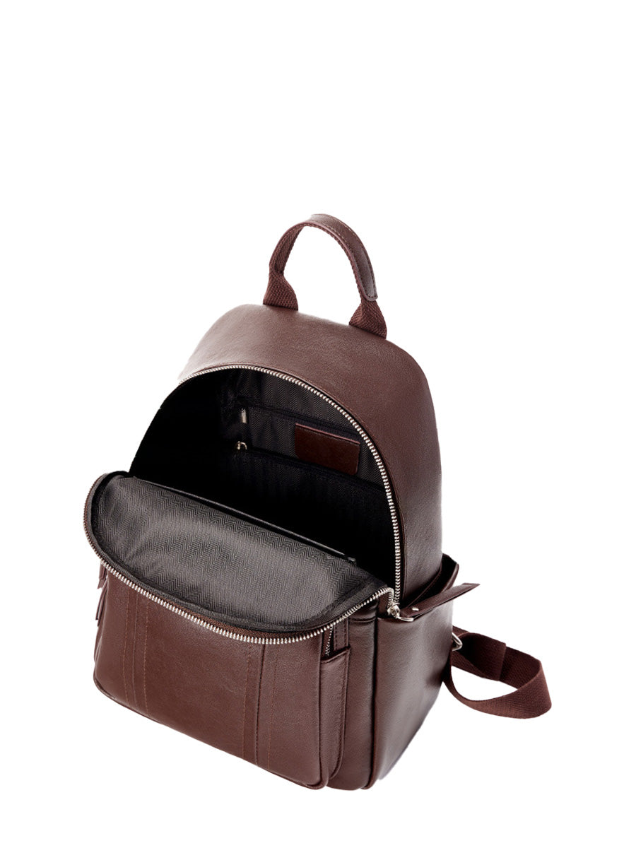 Smooth Leather Structured Backpack