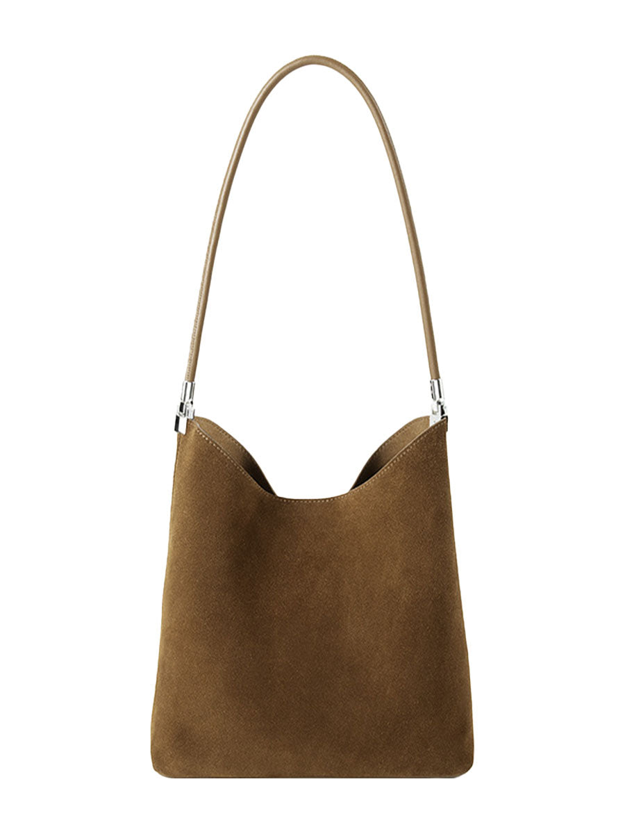 Suede Leather Bucket Bag