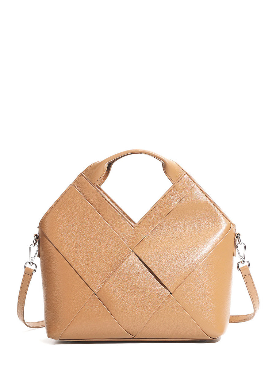 V-Shaped Woven Handbag