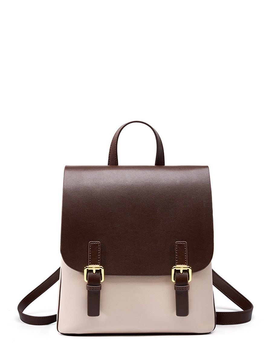 Vintage Buckle Satchel Backpack