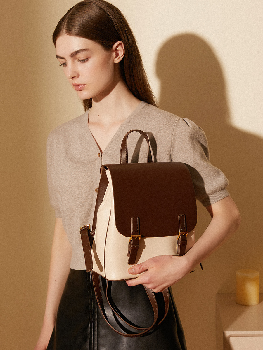 Vintage Buckle Satchel Backpack